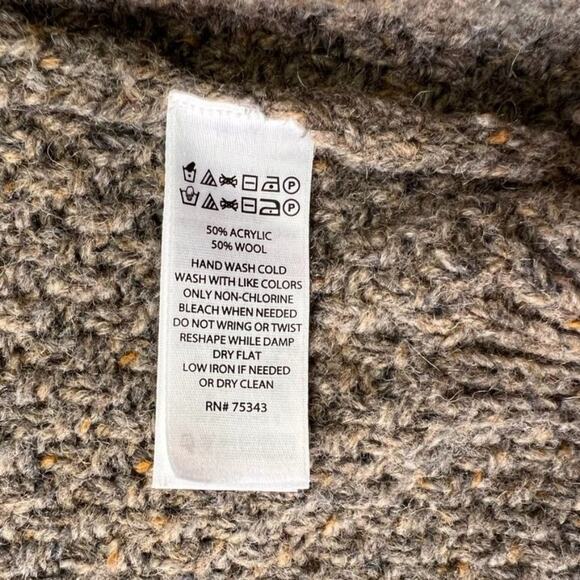 Cynthia Rowley Cardigan Sweater Womens S Brown Wool Mock Neck Open Front - Picture 4 of 7